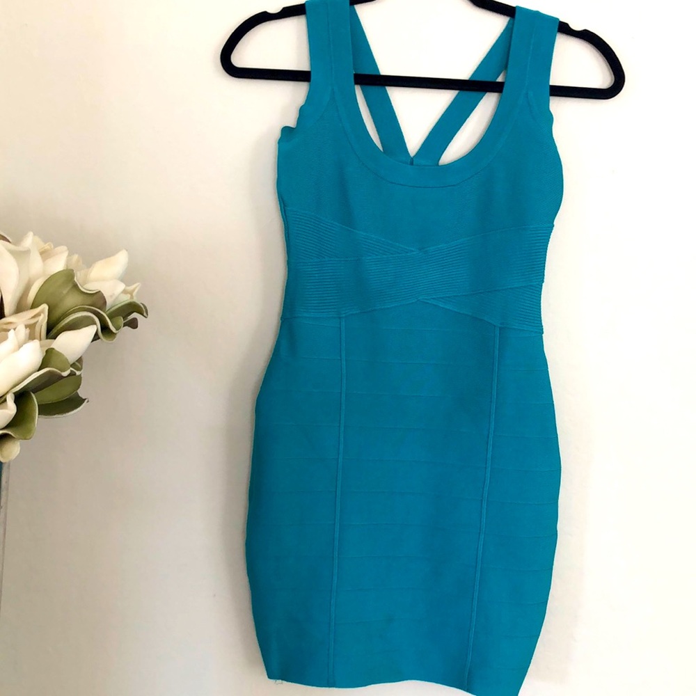 Marciano by guess Blue stretch bandage dress